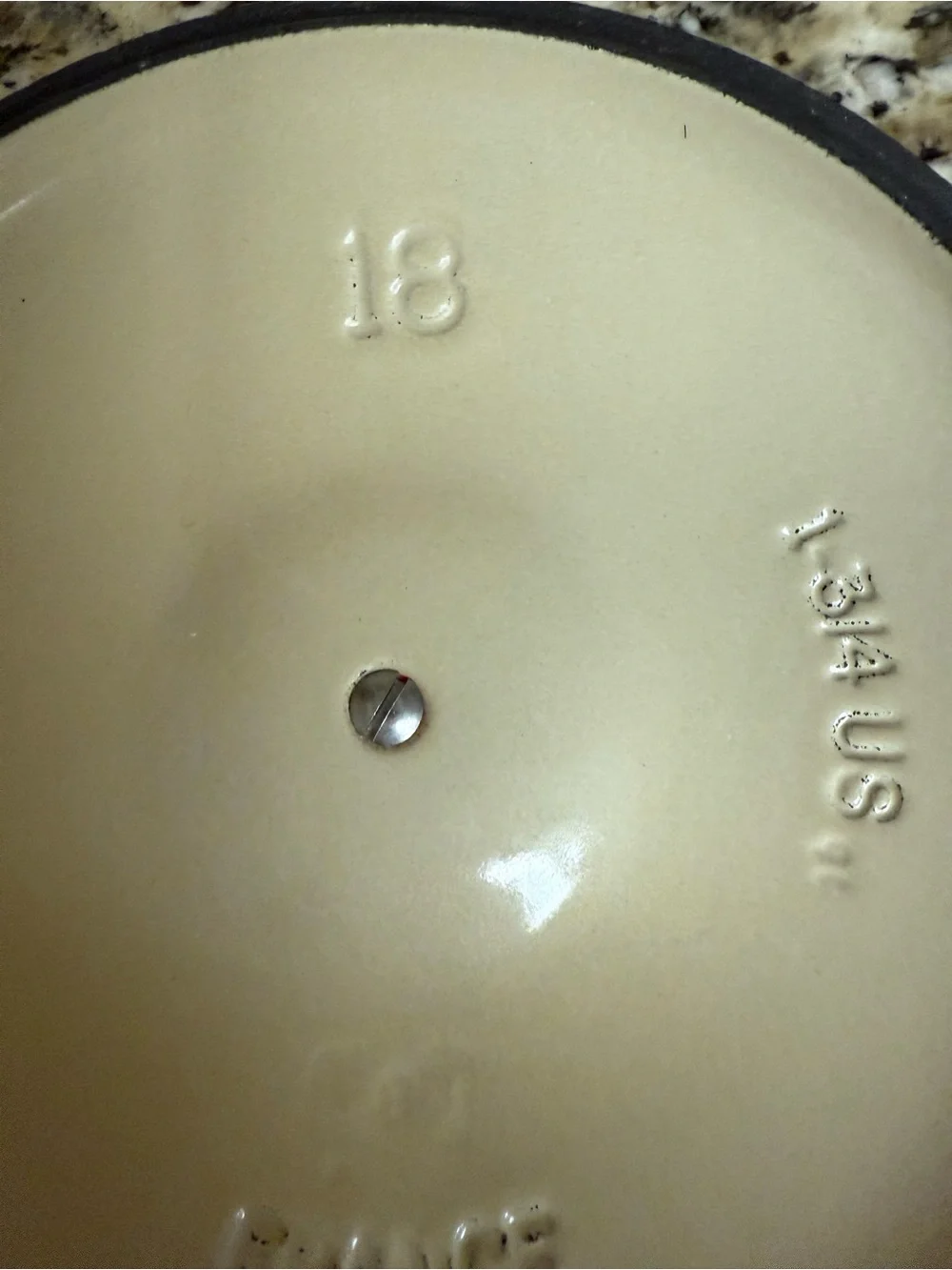 Le Creuset Red Enamel Lid with Black Knob